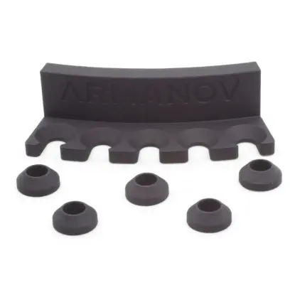 Držák pro 5 trubiček na sběr zápalek (pickup tubes). Určeno k uchycení na podavače nábojnic Dillon.